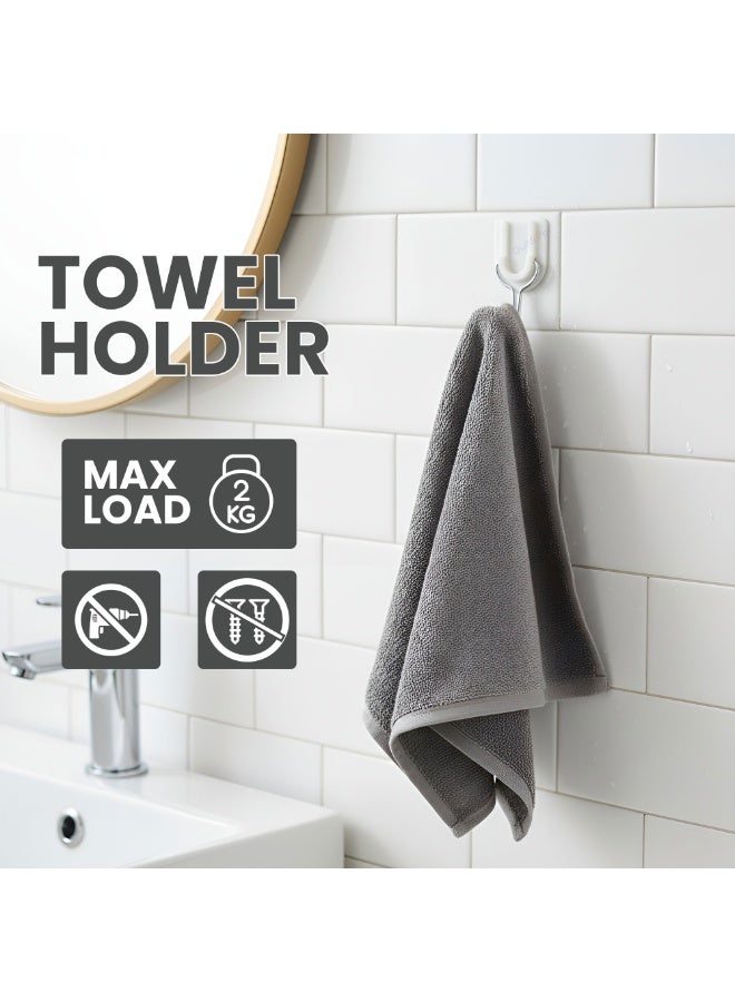 Duravel 12Pcs Hooks Sticky Wall Hooks Self-Adhesive Metal Hook Strip for Kitchen, Bathroom & Home,Heavy Duty Wall Hanger, Utensils, Bags & Towels No Drilling Required - view 4